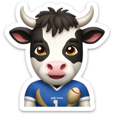 Vache qui joue au rugby sticker