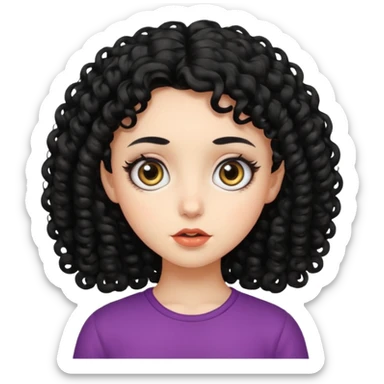 Menina de cabelo cacheado preto e grande  sticker