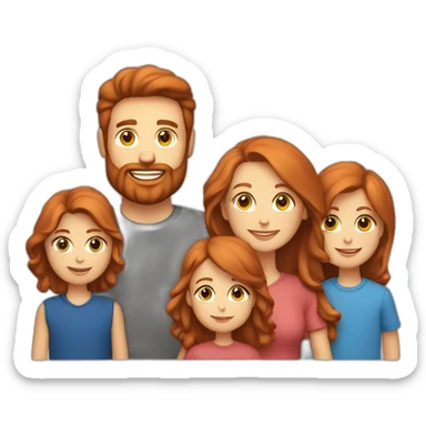 family;-red-haired-dad-beard,-mom-light-brown-haired-, -red-rabbit-blue-eyes- sticker