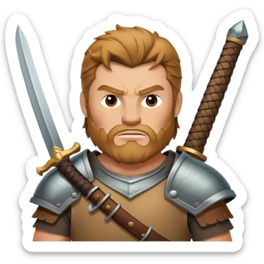 Beowulf Norse warrior hero with sword sticker