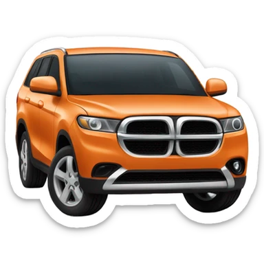 Black and white cat driving an orange SUV ￼ sticker