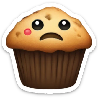 Muffin next to a building  sticker