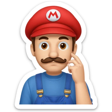 mario thinking with his hand on his chin sticker
