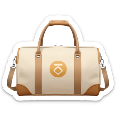 white and beige gym bag, minimal aesthetic sticker