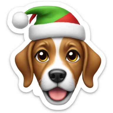 Dog with Christmas hat sticker
