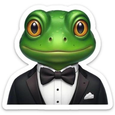 frog wearing bowtie sticker