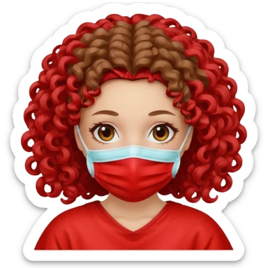 Lilith symbol seductress evil surgeon. Hair curly, long, and brown. Red surgical mask and hair covering. She works for cartel and kills with a scalpel. , evil surgeon  sticker