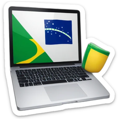 MacBook with Brazilian flag sticker