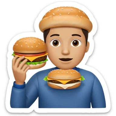 comiendo hamburguesa sticker