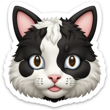 Cat black and white like a cow sticker