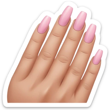 light pink duck shaped nails on tan skin sticker