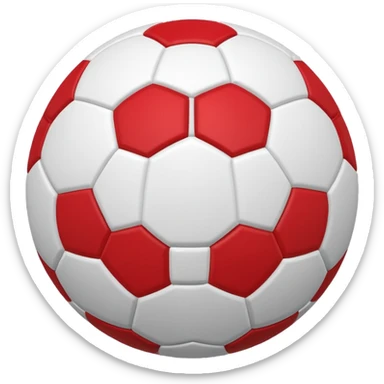 soccer ball with red and white panels sticker