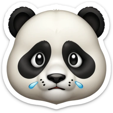 Sad panda with one large tear  sticker