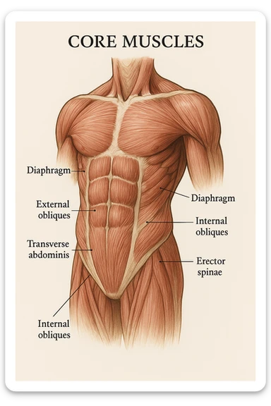muscoli del Core anatomia sticker