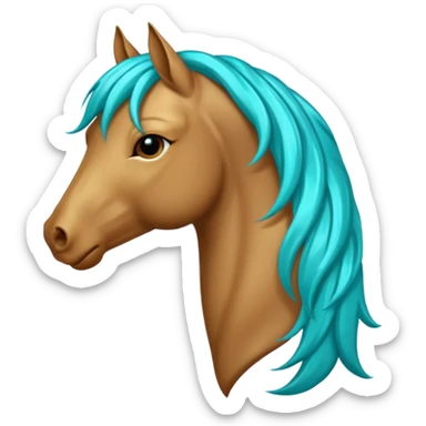 horse head with turquoise hair sticker