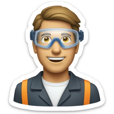 A pair of safety goggles, typically clear with a sturdy frame, used for protection while working sticker