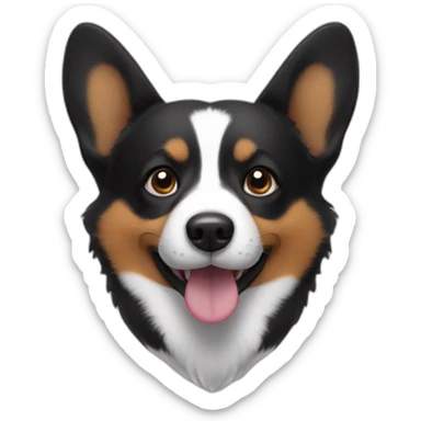 Black corgi disspproving sticker
