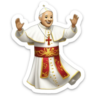 pope dancing zumba sticker