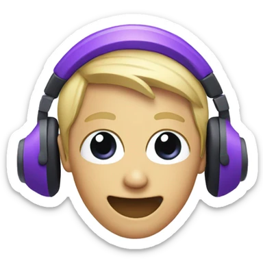 Purple headphones sticker
