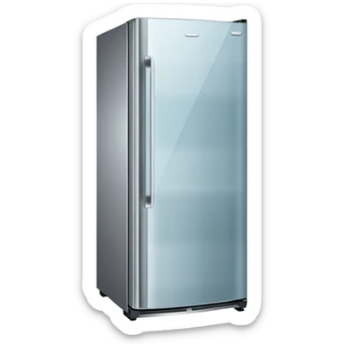 A refrigerator with a transparent front glass divided into three sections sticker