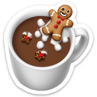 hot chocolate with gingerbread man in it sticker