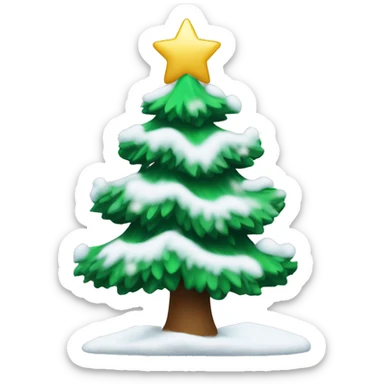 Christmas tree with snow  sticker