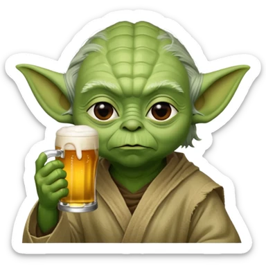 Yoda qui boit une biere sticker