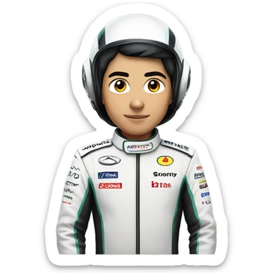 formula one driver, asian, black hair, mercedes sticker