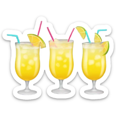 Three yellow cocktails sticker