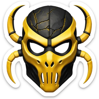 mortal kombat scorpion mask black and yellow sticker