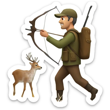 man hunting deer sticker