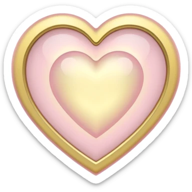 Heart with a halo in soft pink, beige and yellow pastel colors sticker
