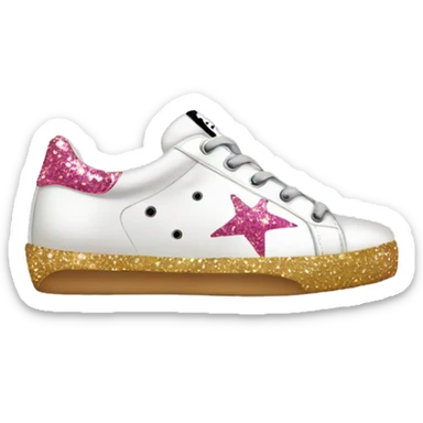 Golden goose with pink glitter star sneaker sticker