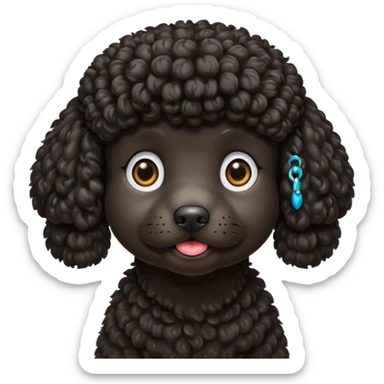 Black Poodle sitting sticker