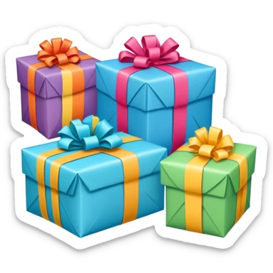 Three identical wrapped clothing packages in a row sticker