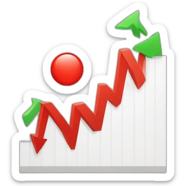 short red descending chart sticker