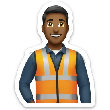 customer in a warehouse sticker