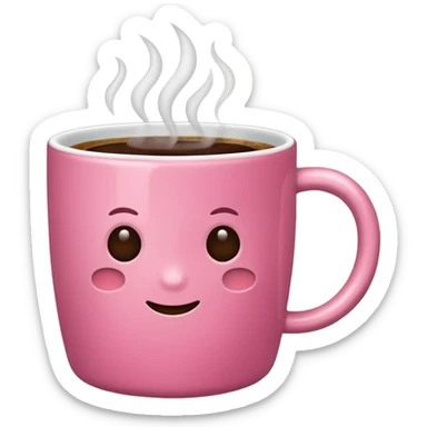 A pink cup of coffee sticker