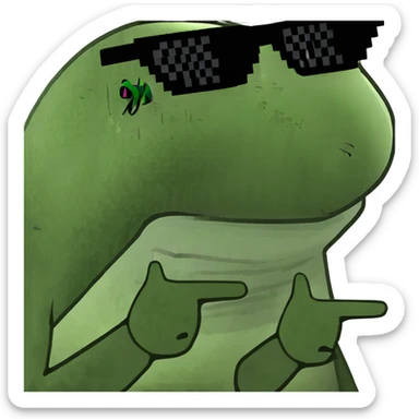 bufo frog meme with sunglasses sticker