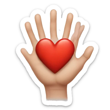 Heart hand sticker