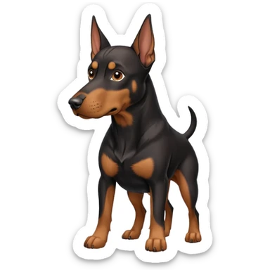 Dobermann hängeohren sticker