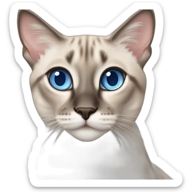 female blue-eyed lynx point siamese cat sticker