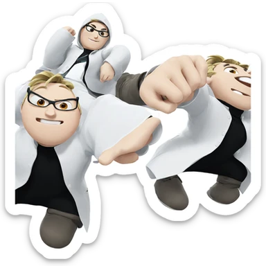 meme boy in labcoat sticker