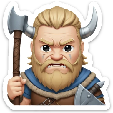 crying Viking with an ax in his hands
realistic sticker