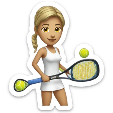 Woman who is playing padel, in white clothing sticker