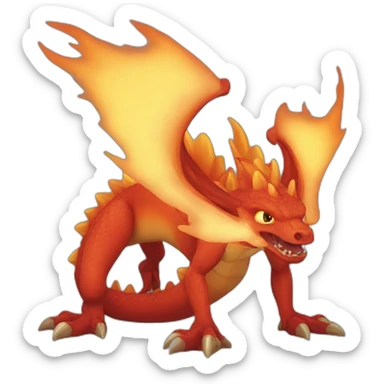 Dracaufeu avec ca tete sticker