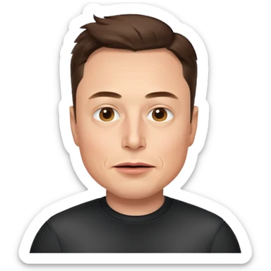 Elon Musk as an emoji, neutral expression, no text sticker