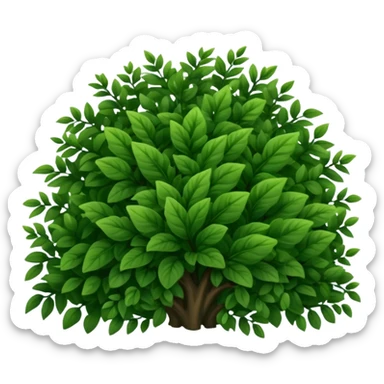 A dense bush with dark leaves and a curved organic shape. sticker