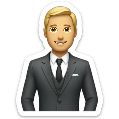 persona de negocios con traje y dolares en las manos sticker