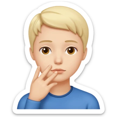 Persona indecisa tocándose la barbilla. sticker